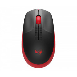 MOUSE LOGITECH, PC sau NB, wireless, 2.4GHz, optic, 1000 dpi, butoane/scroll 3/1, negru / rosu, "910-005908"