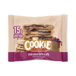 My Cookie Dealer Protein Cookie With Peanut Butter & Grape Jelly, Biscuit Proteic Cu Aroma De Unt De Arahide Si Gem De Struguri, 63 G - Img 1