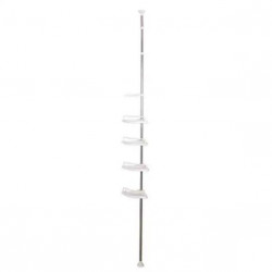 Organizator baie, raft de baie de tip "coltar" cu brat telescopic, cu 4 etajere si suport pentru prosop - Img 4