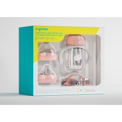 Pachet 3 in 1 cana 260 ml, roz, U-Grow - Img 6