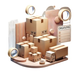 Pachet Mutare Complet – Cutii Diverse Dimensiuni, Bandă Adezivă și Etichete pentru Organizare