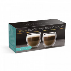 Pahar din sticla pentru cappuccino cu perete dublu - 250 ml - 2 buc/cutie - Img 2