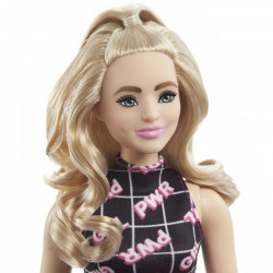 Papusa barbie fashionista blonda cu borseta roz - Img 5