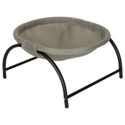 Pat de tip hamac pentru caini si pisici, cadru metalic negru si panza gri, dimensiune 45 x 42 x 23 cm - Img 4