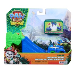 PATRULA CATELUSILOR FILMUL CU DINOZAURI SET VEHICUL CU RAMPA SI FIGURINA CHASE
