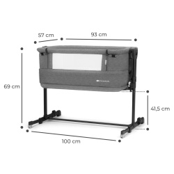 PATUT CO-SLEEPER KINDERKRAFT NESTE GROW, GRI INCHIS - Img 5