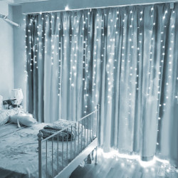 Perdea luminoasă - 100 LEDuri - alb rece - IP44 - 2,2 m - 8 programe - Img 1
