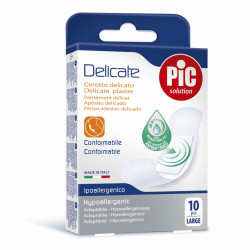 Plasturi piele sensibila PIC SOLUTION DELICATE 25x72mm cu solutie antibacteriana 10 buc/cut