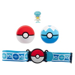 Pokemon - Set figurina si centura Clip n Go, Quaxly with Poké Ball, Dive Ball & Water Themed Belt W16 - Img 3