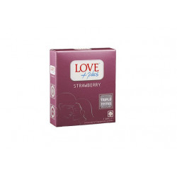 Prezervative love plus strawberry 3buc