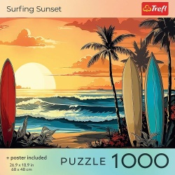 PUZZLE TREFL 1000 COLECTIA SUA APUS DE SOARE PENTRU SURF POSTER INCLUS - Img 3