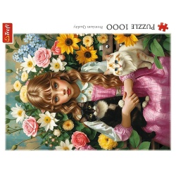 PUZZLE TREFL 1000 FATA CU PISICI - Img 3