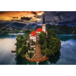 PUZZLE TREFL 1000 PREMIUM PLUS PHOTO ODYSSEY LACUL BLED SLOVENIA - Img 2