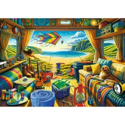 PUZZLE TREFL 1000 PREMIUM PLUS TEA TIME CALATORIE CU CARAVANA - Img 2