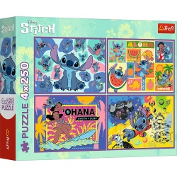 PUZZLE TREFL 4X250 DISNEY UIMITORUL STITCH - Img 1