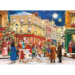 PUZZLE TREFL DIN LEMN 1000 PIESE STRADA PREGATITA DE CRACIUN - Img 2