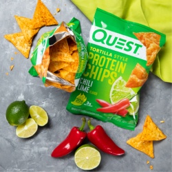 Quest Tortilla Style Protein Chips, Chipsuri Proteice, Cu Aroma De Chili Si Lime, 32 G - Img 2