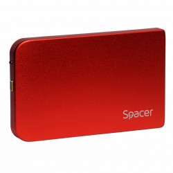 RACK extern SPACER, pt HDD/SSD, 2.5 inch, S-ATA, interfata PC USB 3.0, aluminiu, rosu, "SPR-25611R" - Img 2