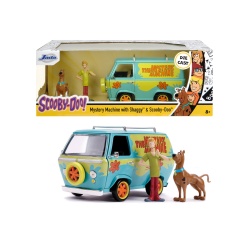 SCOOBY DOO MYSTERY VAN SET FORMAT DIN DUBITA METALICA SCARA 1:24 SI 2 FIGURINE SCOOBY DOO SI SHAGGY - Img 1