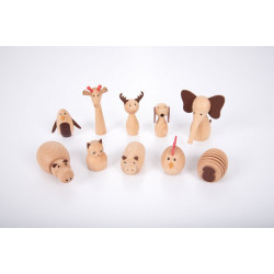 Set 10 animale din lemn Lumea Animalelor