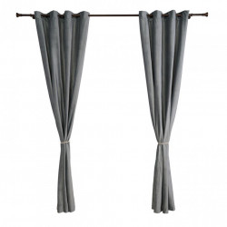 Set 2 draperii catifea 140x270 cm - Gri - Img 3