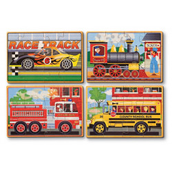 Set 4 puzzle lemn in cutie Vehicule Melissa and Doug - Img 1