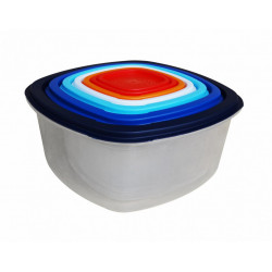 Set 7 caserole patrate cu capace,plastic - Img 3