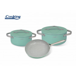 SET GATIT 5 PIESE ALUMINIU PRESAT, CRETA - Img 1