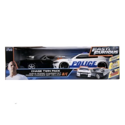 SET MASINUTE FAST AND FURIOUS RC TOYOTA SUPRA&DODGE CHARGER SRT SCARA 1:16 - Img 1