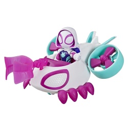 SPIDEY SI PRIETENII LUI UIMITORI MARVEL SET FIGURINA GHOST SPIDER SI VEHICUL COPTER 7.6CM - Img 10