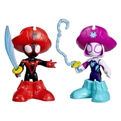 SPIDEY SI PRIETENII LUI UIMITORI MARVEL WATER WEBS SET 2 FIGURINE GHOST SPIDER SI PIRATE SPIN CU ACCESORII - Img 2