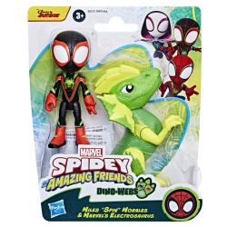 SPIDEY SI PRIETENII MARVEL DINO WEBS MILES SPIN MORALES SI MARVEL&#39;S ELECTROSAURUS - Img 1