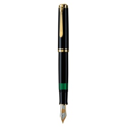 STILOU SOUVERAN M1000 F PENITA AUR18K+ACCESORII PLACATE AUR NEGRU