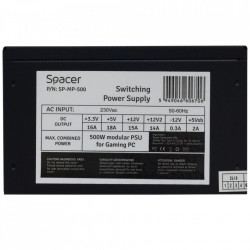 SURSA SPACER MODULARA 500 (for 500W Gaming PC), fan 120mm, 1x PCI-E (6+2), 3x S-ATA, 1x P8 (4+4), *bulk* "SP-MP-500" - Img 4