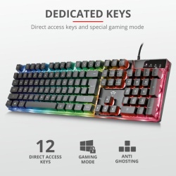Tastatura Trust GXT 835 Azor cu fir, ng - Img 5