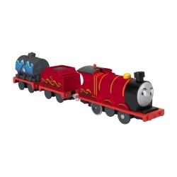 THOMAS LOCOMOTIVA MOTORIZATA SPLASH TANK JAMES CU 2 VAGOANE - Img 2