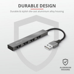 Trust Halyx Aluminium 4 Mini USB Hub - Img 4