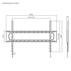 Tv mount serioux tv7369f 60"-120" 120kg - Img 7