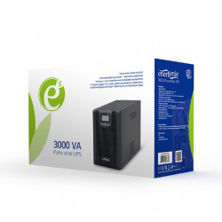 UPS GEMBIRD, Line Int. cu sinusoida pura cu management, mini tower, 3000VA/2400W, AVR, IEC x 6, 4 x baterie 12V/9Ah, display LCD, back-up 21 - 30 min., "EG-UPS-PS3000-01", (include TV 8 lei) - Img 4
