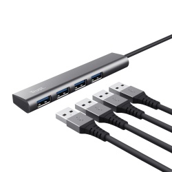 USB Hub Trust Halyx 4xUSB 3.2 to C, alm