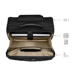 Wenger, Legacy Black Series, 15.6" Wheeled Laptop Case w Tablet Pocket, Black
