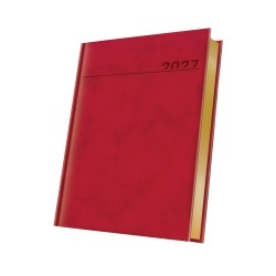 AGENDA DATATA A5 352PAG PREMIUM DELUXE CHIA COPERTA PIELE SINTETICA ROSU FOLIO AURIU 2027