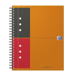 AGENDA ORGANIZATOR OXFORD INTERNATIONAL NOTEBOOK, A5+ 80F, HARTIE OPTIK 90G/MP, SPIRA DUBLA, SCRIBZEE, COPERTA PLASTIFIATA RIGIDA, PEFC, MARGINI DUBLE SI ANTET, MICROPERFORATII SI 10 PERFORATII, DICTANDO, CULOARE PORTOCALIU