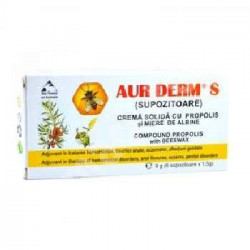 Aur derm "s"supozitoare cu propolis si miere 10x1,5g laur med