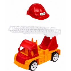 AUTOSPECIALA POMPIERI CU SCARA SI CASCA ROSU PORTOCALIU 54CM - Img 2