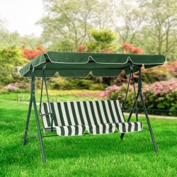 Balansoar pentru gradina, capacitate 3 persoane, dimensiune 170 x 110 x 153 cm, culoare Verde/Crem - Img 3