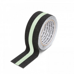 Banda adeziva, antiglisanta - 5m x 50 mm - fosforescent / negru - Img 1