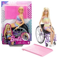 BARBIE PAPUSA BARBIE BLONDA IN SCAUN CU ROTILE - Img 5