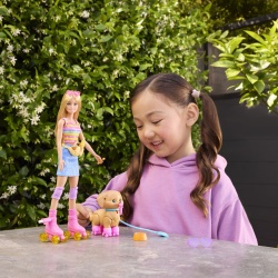 BARBIE PETS SET PAPUSA BARBIE CU PATINE CU ROTILE CATEL SI ACCESORII - Img 8