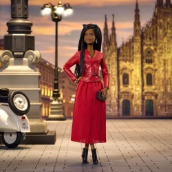 BARBIE SIGNATURE SAPTAMANA MODEI LA MILANO PAPUSA BARBIE TINUTA ROSIE - Img 5